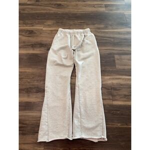 Mnml Sweatpants Womens Medium Heather Grey Fleece Cut Off Straight Lounge Pants